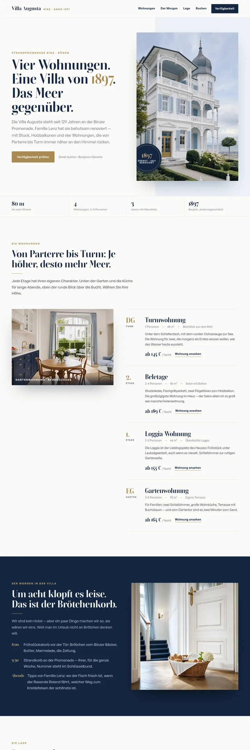 Website-Beispiel: Bädervilla mit vier Ferienwohnungen in Binz